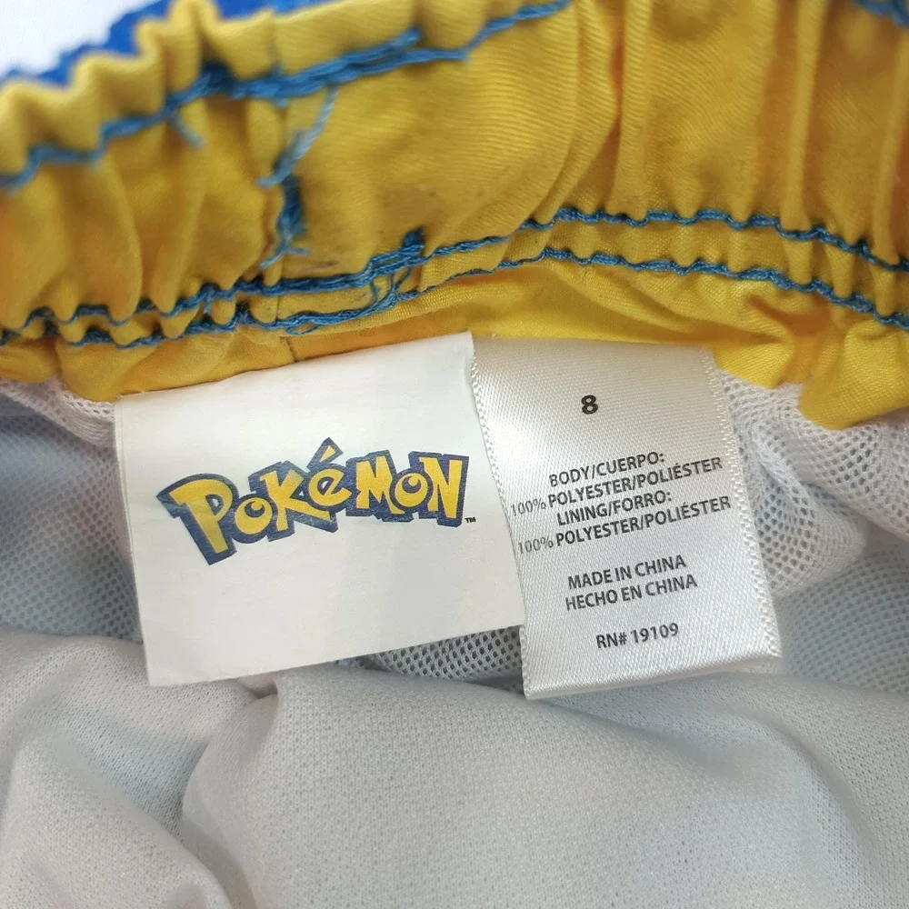 Pokemon Boys Swim Trunks Pikachu Squirtle Bulbasaur Shorts Size 8 Beach Resort